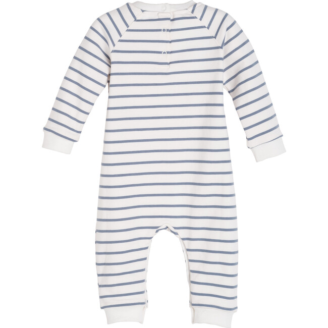 Baby Mon Amour Coverall, Navy & Cream Stripe - Rompers - 2