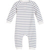 Baby Mon Amour Coverall, Navy & Cream Stripe - Rompers - 2 - thumbnail
