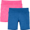 Tayla 2-Pack Biker Short, Pink & Blue - Shorts - 1 - thumbnail