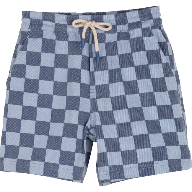 Fionn Woven Shorts, Indigo Checker - Shorts - 1