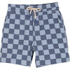Fionn Woven Shorts, Indigo Checker - Shorts - 1 - thumbnail
