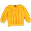 Ivy Puff Sleeve Top, Saffron - Shirts - 1 - thumbnail