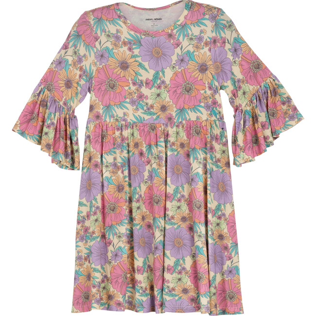 Maria Ruffle Dress, Pastel Floral - Dresses - 1
