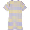 Tasia 90's T-shirt Dress, Lavender Lemon Stripe - Dresses - 2