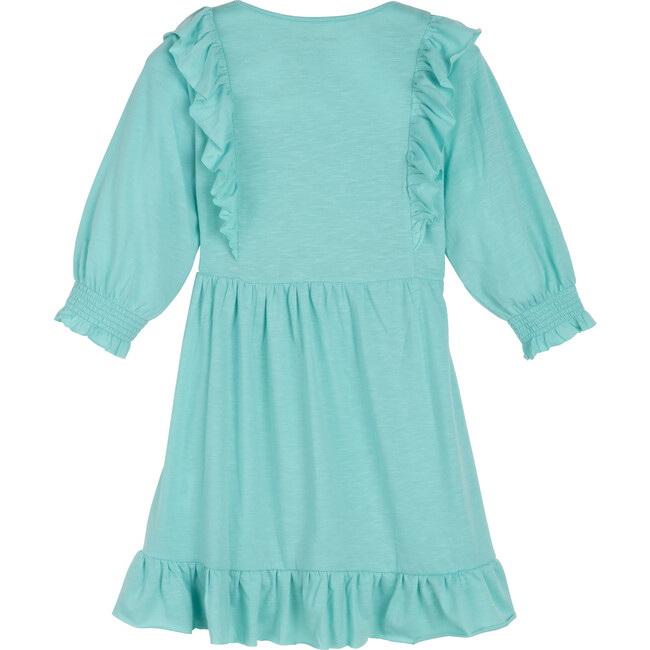 Darby Ruffle Dress, Aqua - Dresses - 2