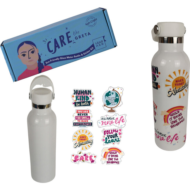 CARE like Greta: Eco-Friendly Glass Water Bottle and Sticker