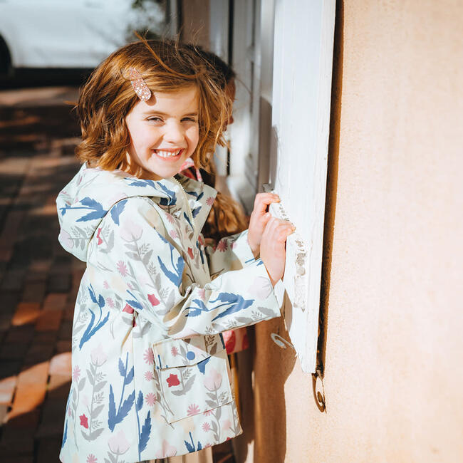 Rafa Zipper Raincoat, Paper Floral - Raincoats - 2