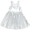 Liza Lame Low Scoop Back Dress, Silver - Dresses - 1 - thumbnail
