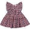 Raphaela Sleeveless Geometric Print Dress, Terracotta Tile - Dresses - 1 - thumbnail