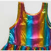 Liza Lame Low Scoop Back Dress, Dark Rainbow - Dresses - 2