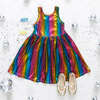 Liza Lame Low Scoop Back Dress, Dark Rainbow - Dresses - 3