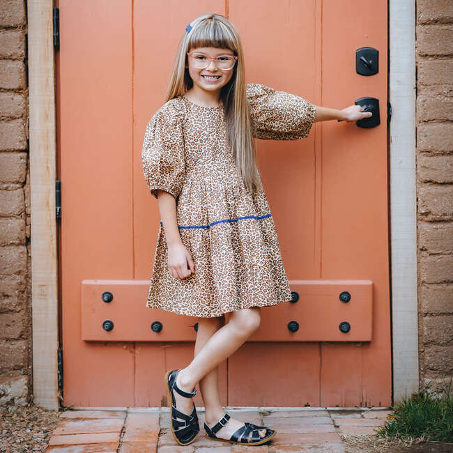Maribelle 3/4 Puff Sleeve Dress, Mini Leopard - Dresses - 2