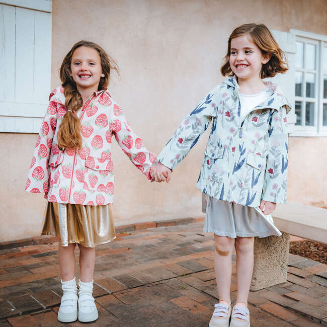 Rafa Zipper Raincoat, Pink Strawberries - Raincoats - 2