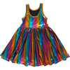 Liza Lame Low Scoop Back Dress, Dark Rainbow - Dresses - 4