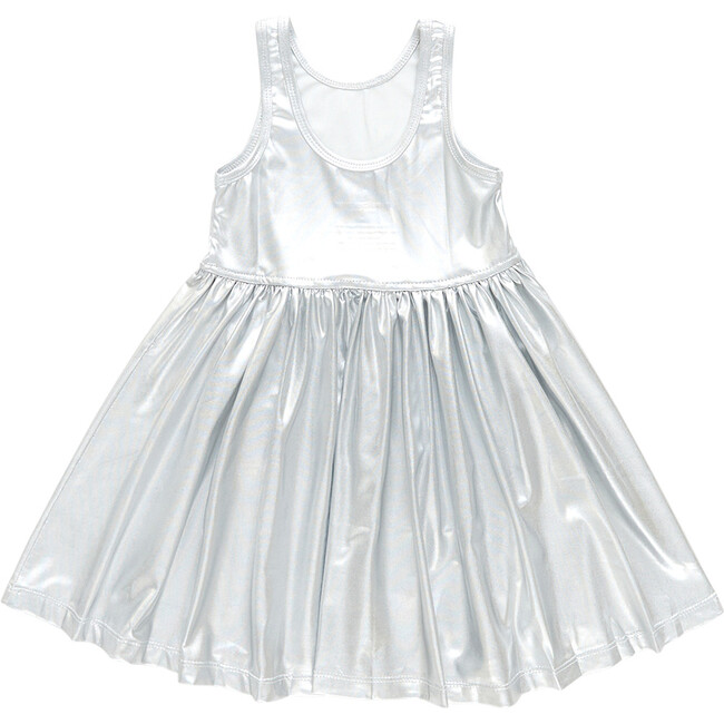 Liza Lame Low Scoop Back Dress, Silver - Dresses - 4