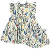 Jennifer Ruffle Sleeve Dress Set, Paper Floral - Dresses - 1 - thumbnail