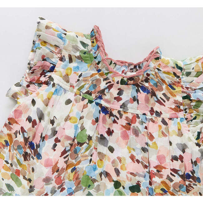 Kalani Ruffle Sleeve Dress, Watercolor Brush - Dresses - 3