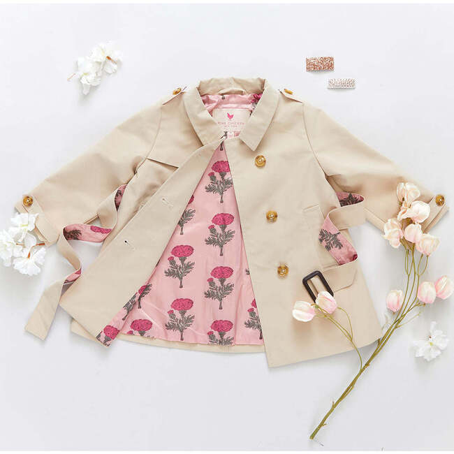 Trudy Double Breasted Trench Coat, Beige - Coats - 5