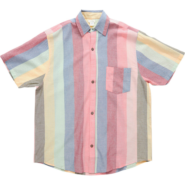 Jack Short Sleeve Shirt, Multi Wide Stripe - Shirts - 1