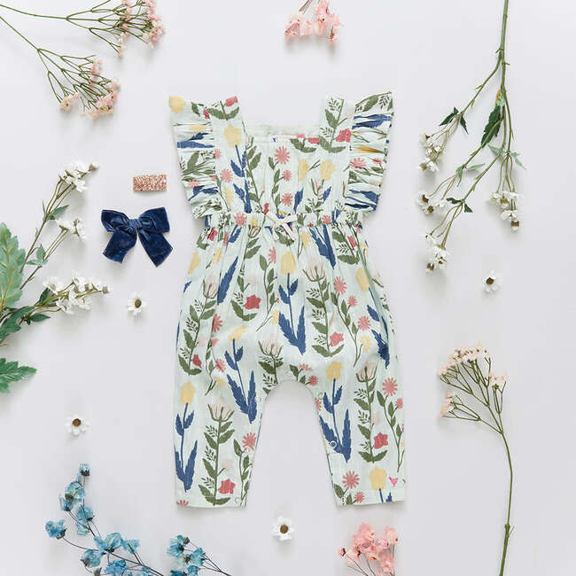 June Ruffle Sleeve Jumper, Paper Floral - Jumpers - 4