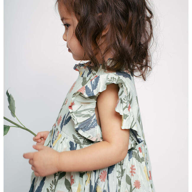 Jennifer Ruffle Sleeve Dress Set, Paper Floral - Dresses - 4
