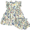 Jennifer Ruffle Sleeve Dress Set, Paper Floral - Dresses - 5 - thumbnail