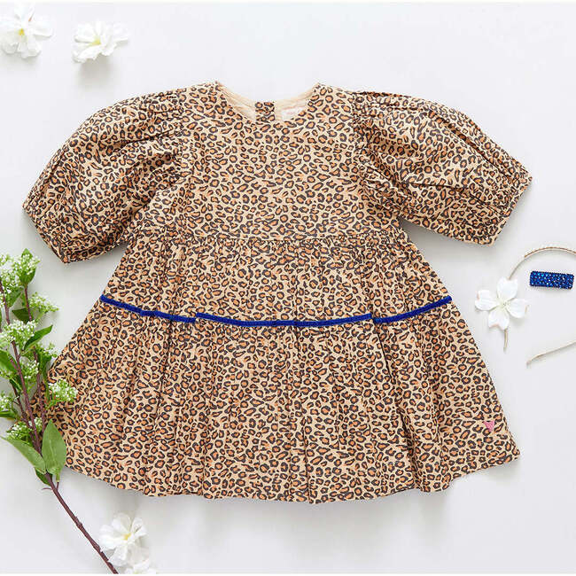 Maribelle 3/4 Puff Sleeve Dress, Mini Leopard - Dresses - 6