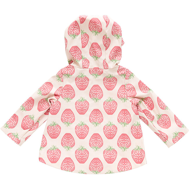 Rafa Zipper Raincoat, Pink Strawberries - Raincoats - 6