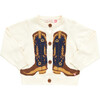 Cowboy Boots Print Sweater, Cream - Sweaters - 1 - thumbnail