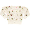 Constance Buttoned Sweater, Floral Embroidery - Sweaters - 1 - thumbnail