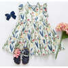 Jennifer Ruffle Neck Dress, Paper Floral - Dresses - 7 - thumbnail