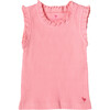 Organic Ruffle Rib Tank, Peony - Blouses - 1 - thumbnail