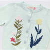 Paper Vintage Floral Sweater, Light Aqua - Sweaters - 3