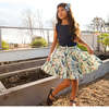 Allie Shimmer Gathered Skirt, Paper Floral - Skirts - 2