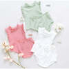 Organic Ruffle Rib 2-Piece Set, Frosty Green - Mixed Apparel Set - 4