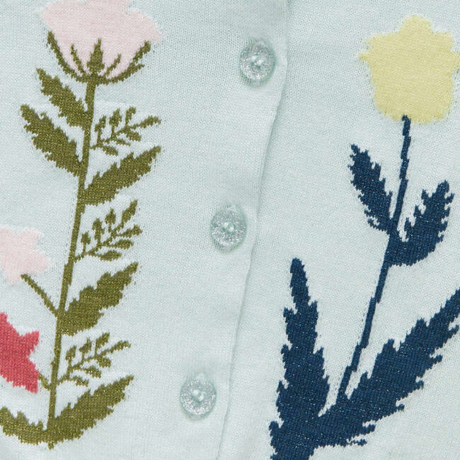 Paper Vintage Floral Sweater, Light Aqua - Sweaters - 5