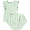 Organic Ruffle Rib 2-Piece Set, Frosty Green - Mixed Apparel Set - 5