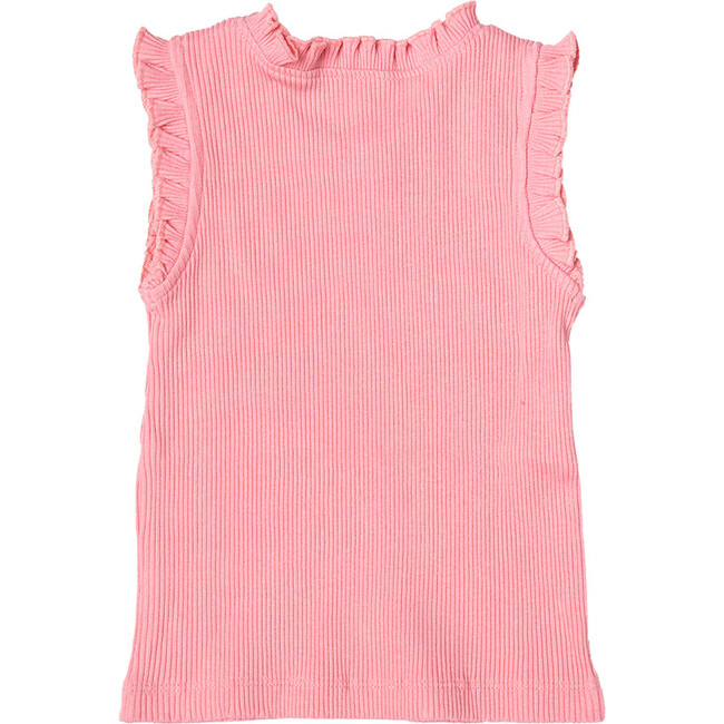 Organic Ruffle Rib Tank, Peony - Blouses - 5