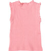 Organic Ruffle Rib Tank, Peony - Blouses - 5