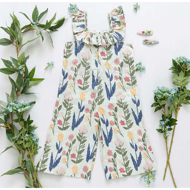 Ana Ruffle Neck Jumper, Paper Floral - Jumpers - 6