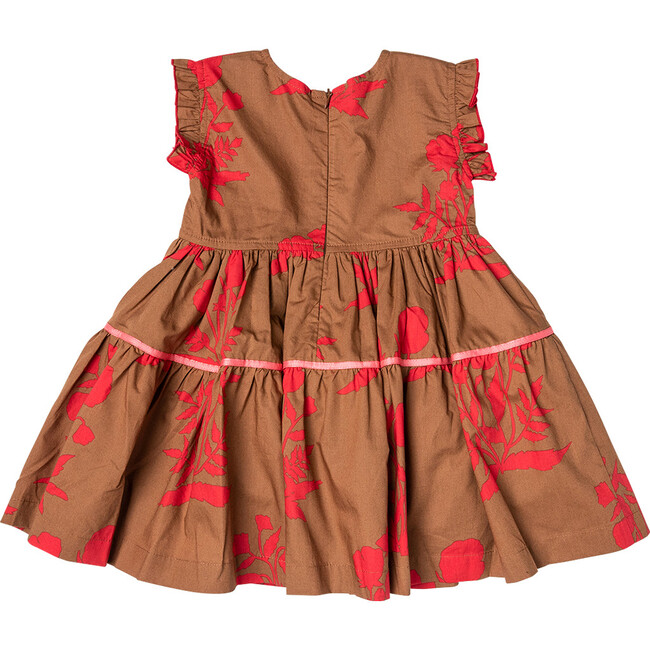Polly 2-Tired Gathered Dress, Latte Botanical - Dresses - 7