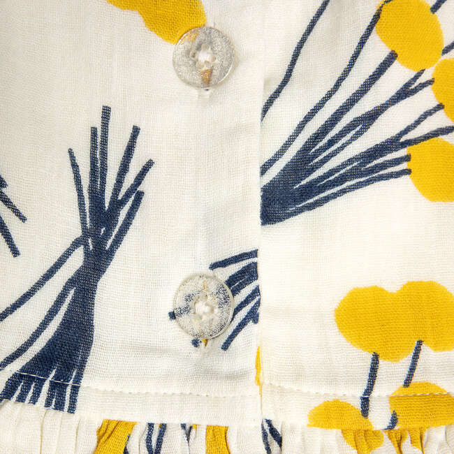Adaline Cap Sleeve Dress, Yellow Pom Pom - Dresses - 4