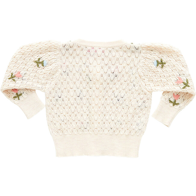 Constance Buttoned Sweater, Floral Embroidery - Sweaters - 5