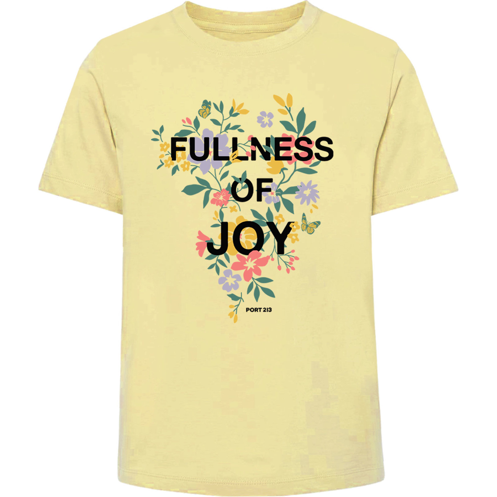 Joy Rib Knit Short Sleeve Crew Neck T-Shirt, Yellow - T-Shirts - 1