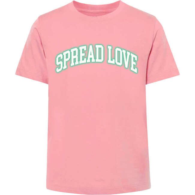 Spread Love Rib Knit Short Sleeve Crew Neck T-Shirt, Pink