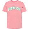 Spread Love Rib Knit Short Sleeve Crew Neck T-Shirt, Pink - T-Shirts - 1 - thumbnail