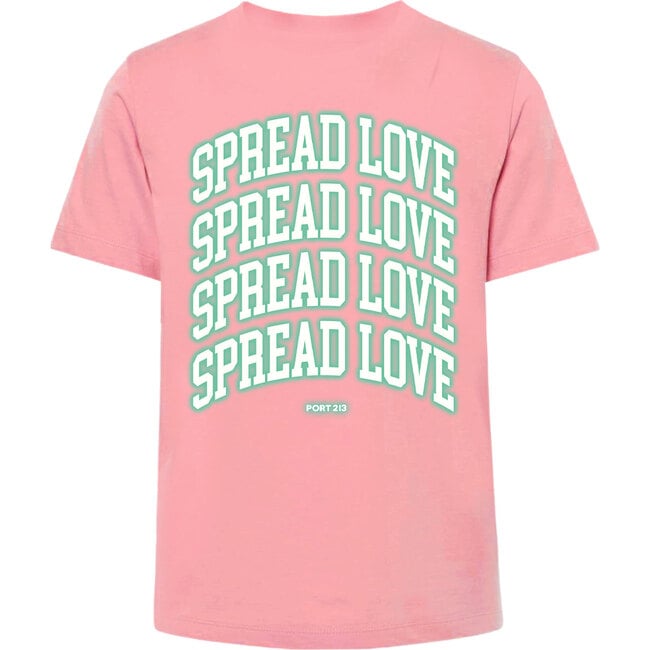 Spread Love Rib Knit Short Sleeve Crew Neck T-Shirt, Pink - T-Shirts - 2