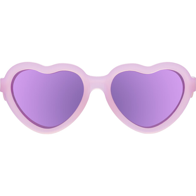 Polarized Heart: Purple Mirrored Lens, Frosted Pink