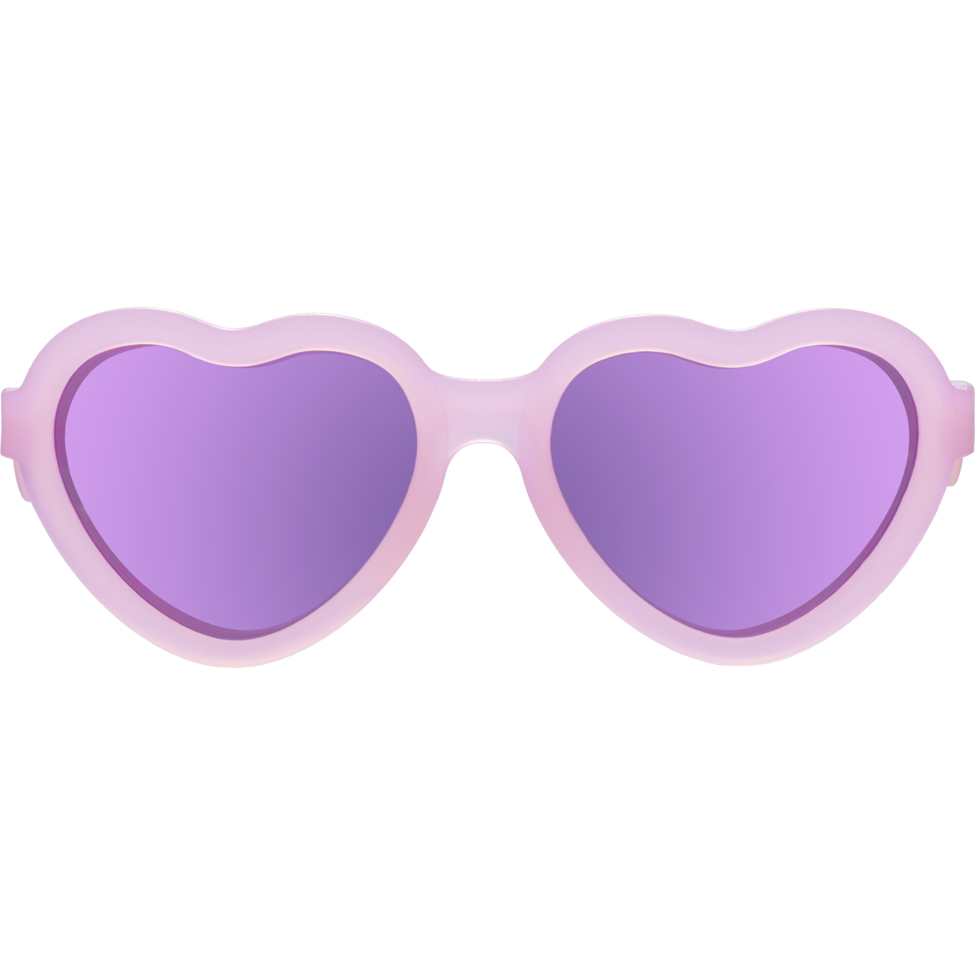 Polarized Heart: Purple Mirrored Lens, Frosted Pink - Sunglasses - 1