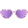 Polarized Heart: Purple Mirrored Lens, Frosted Pink - Sunglasses - 1 - thumbnail